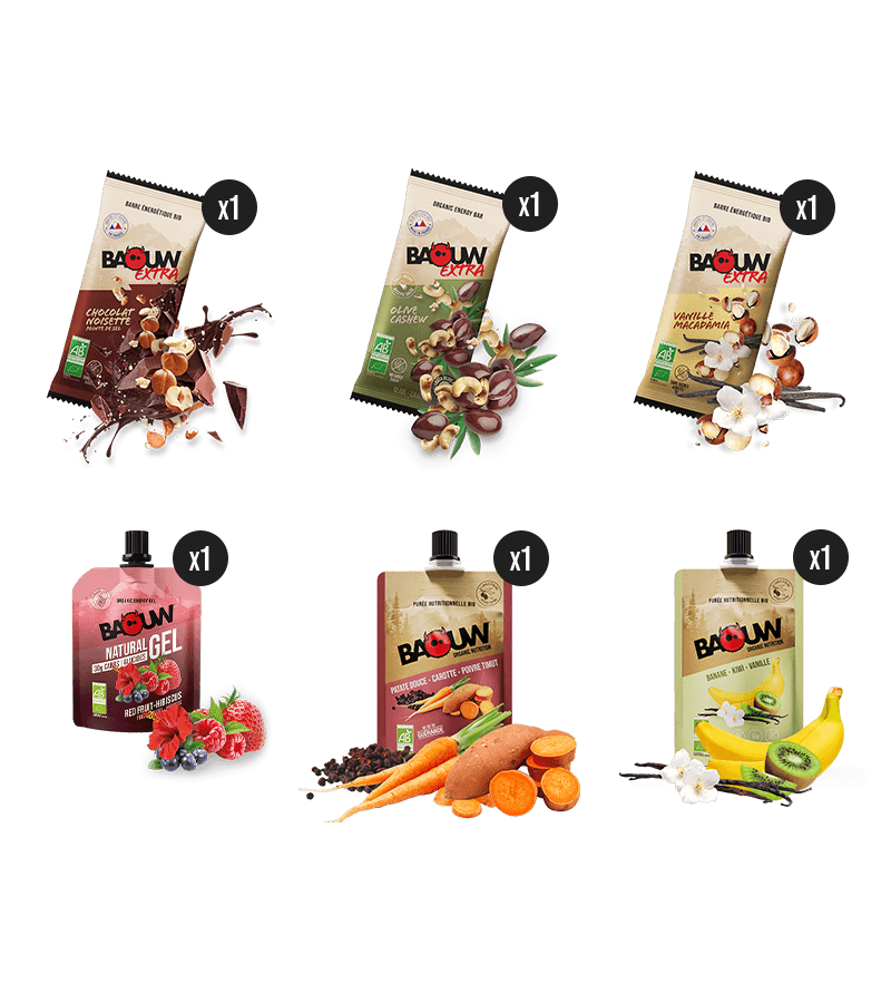 Coffret Starter pack bio: 3 barres, 2 purées, 1 gel