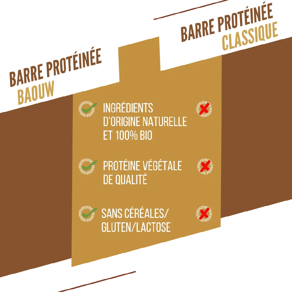 Baouw Barres protéinées BIO Pomme - Cannelle 50g