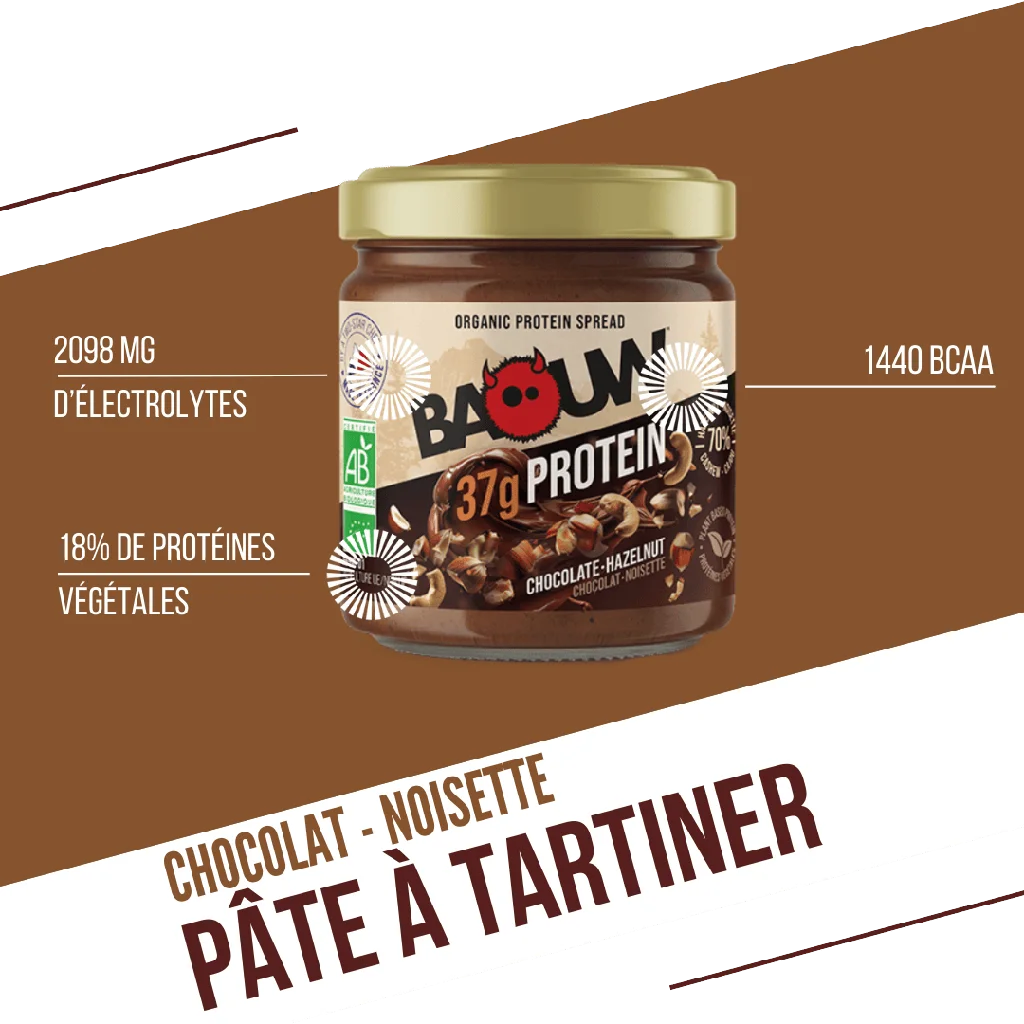 Baouw Pâte à Tartiner BIO Protéinée Cacao 200g