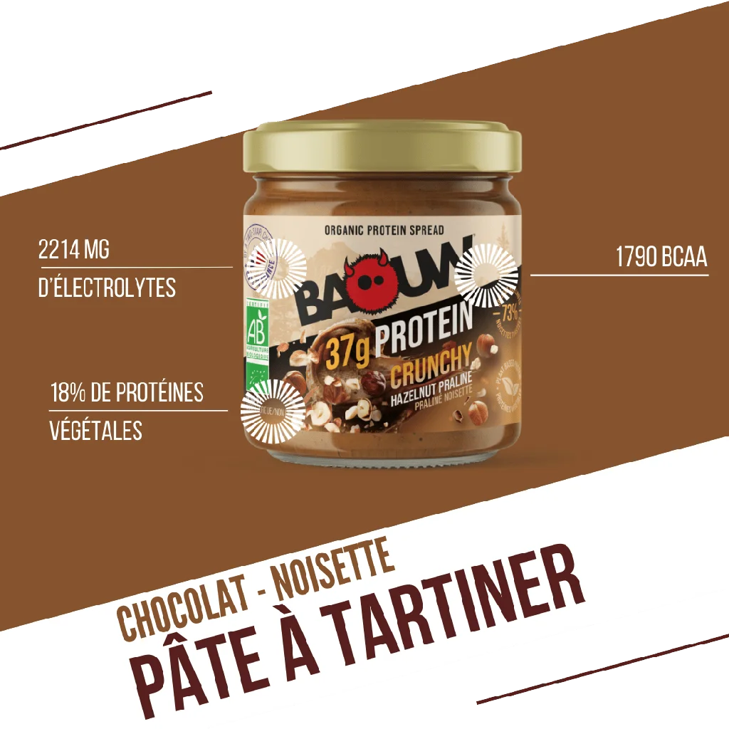 TEST Baouw Pâte à Tartiner Crunchy BIO Protéinée Cacao 200g (Copie)