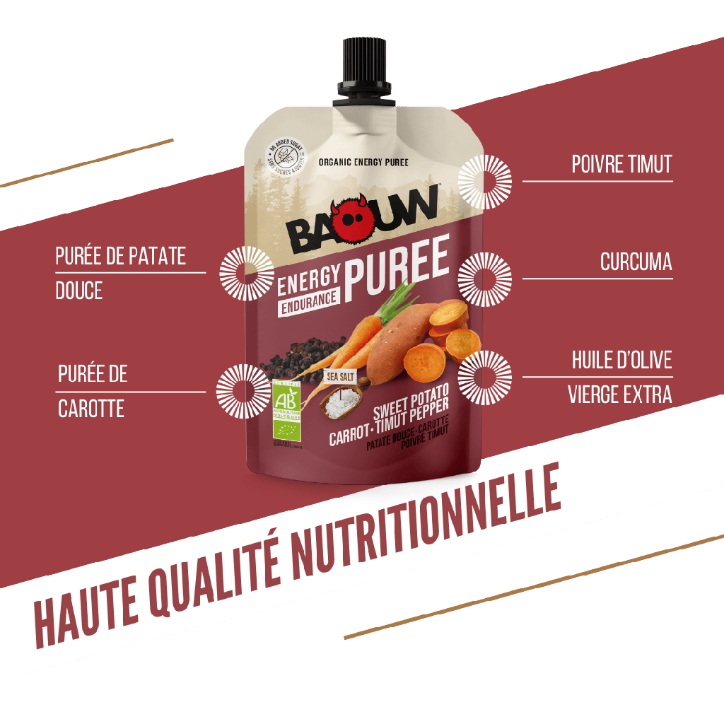 Baouw Purée BIO Patate Douce-Carotte-Poivre Timut 90g