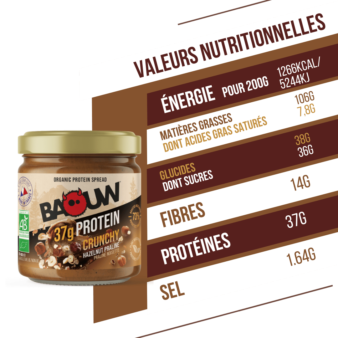 Pâte à Tartiner bio Protéinée Crunchy Praliné & Noisettes
