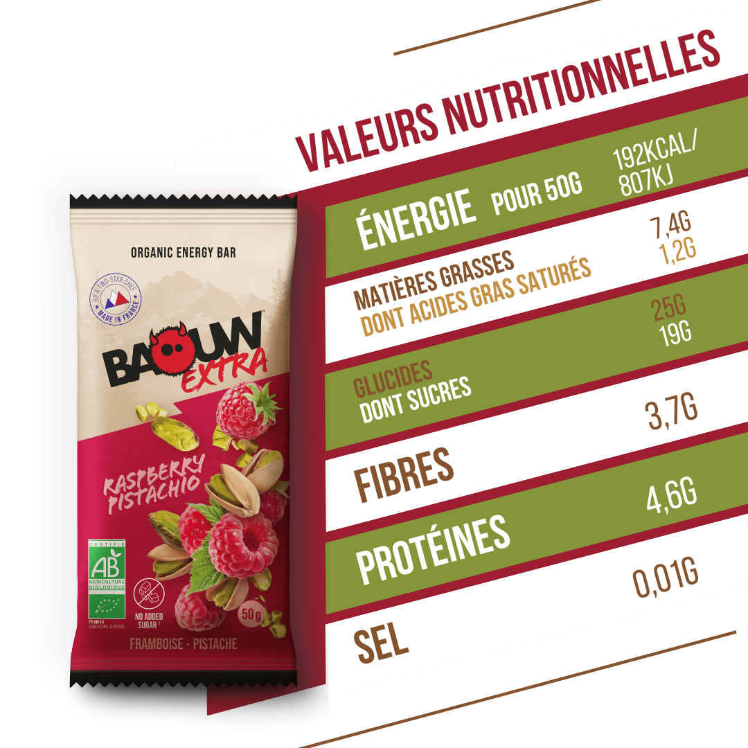 Barre Extra bio Framboises & pistaches