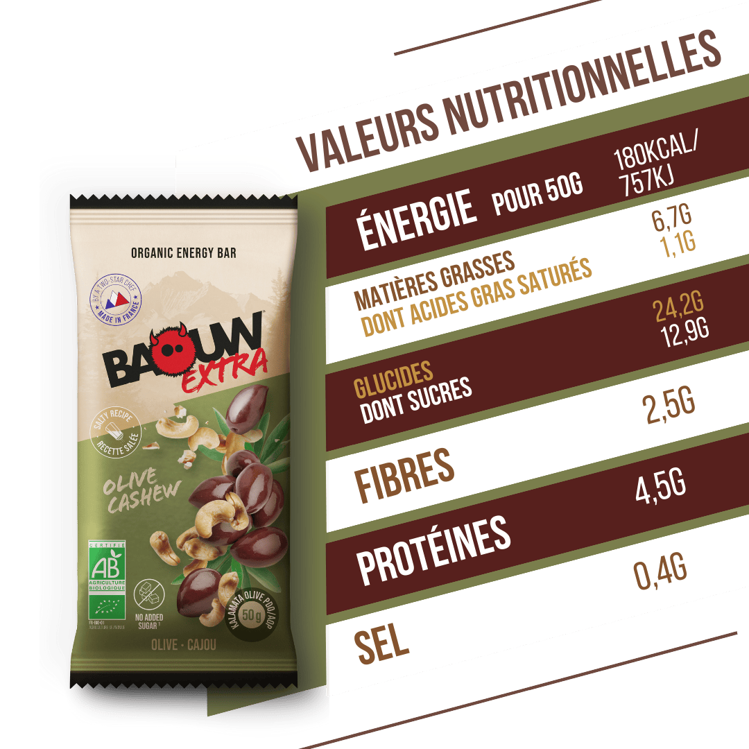 Barre Extra bio Olives & cajou