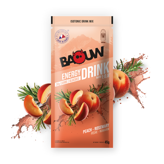 Boisson énergétique Pêche & Romarin. Sachet de 45 gr