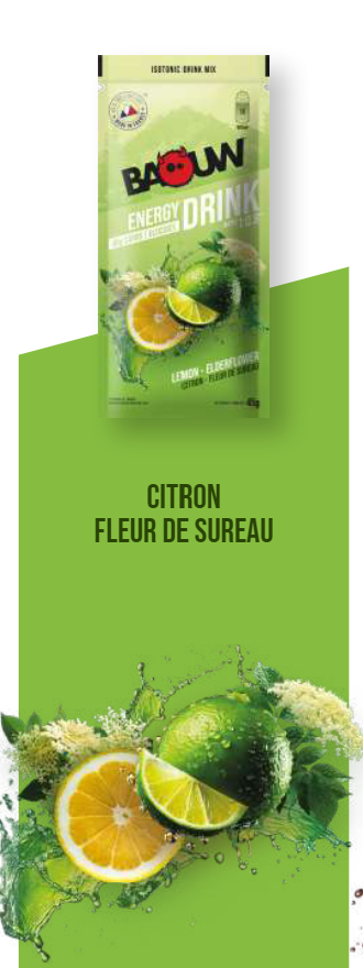 Boisson énergétique Citron & Fleur de sureau. Sachet de 45 gr