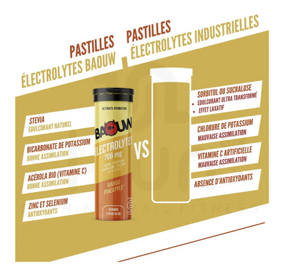NOUVEAU ! Pack de 5 tubes d'électrolytes BIO Mangue - Ananas