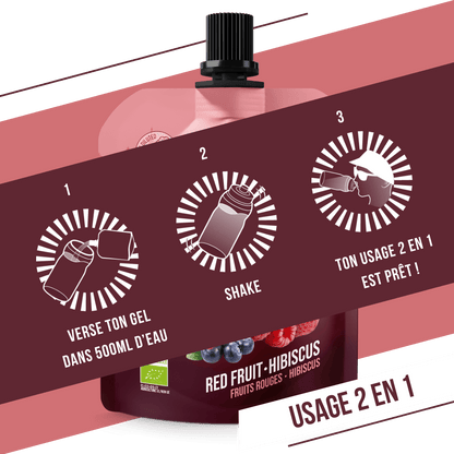 Gel naturel bio Pêche & thé Matcha