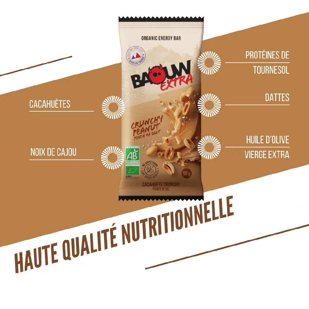 Baouw Barre Extra BIO Cacahuette crunchy 50g