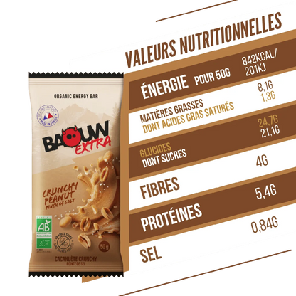 Baouw Barre Extra BIO Cacahuette crunchy 50g