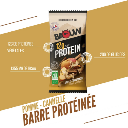 Baouw Barres protéinées BIO Pomme - Cannelle 50g