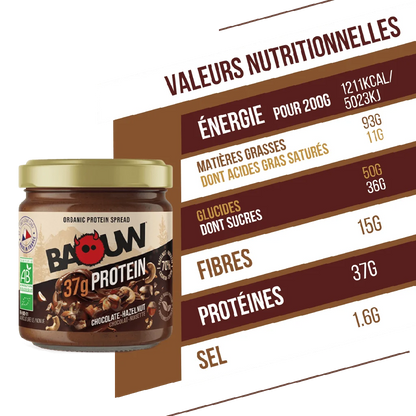 TEST Baouw Pâte à Tartiner BIO Protéinée Cacao 200g (Copie)