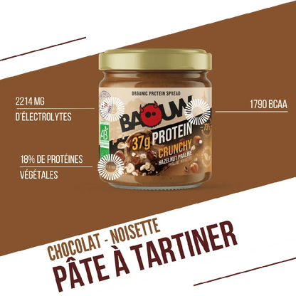 TEST Baouw Pâte à Tartiner Crunchy BIO Protéinée Cacao 200g (Copie)