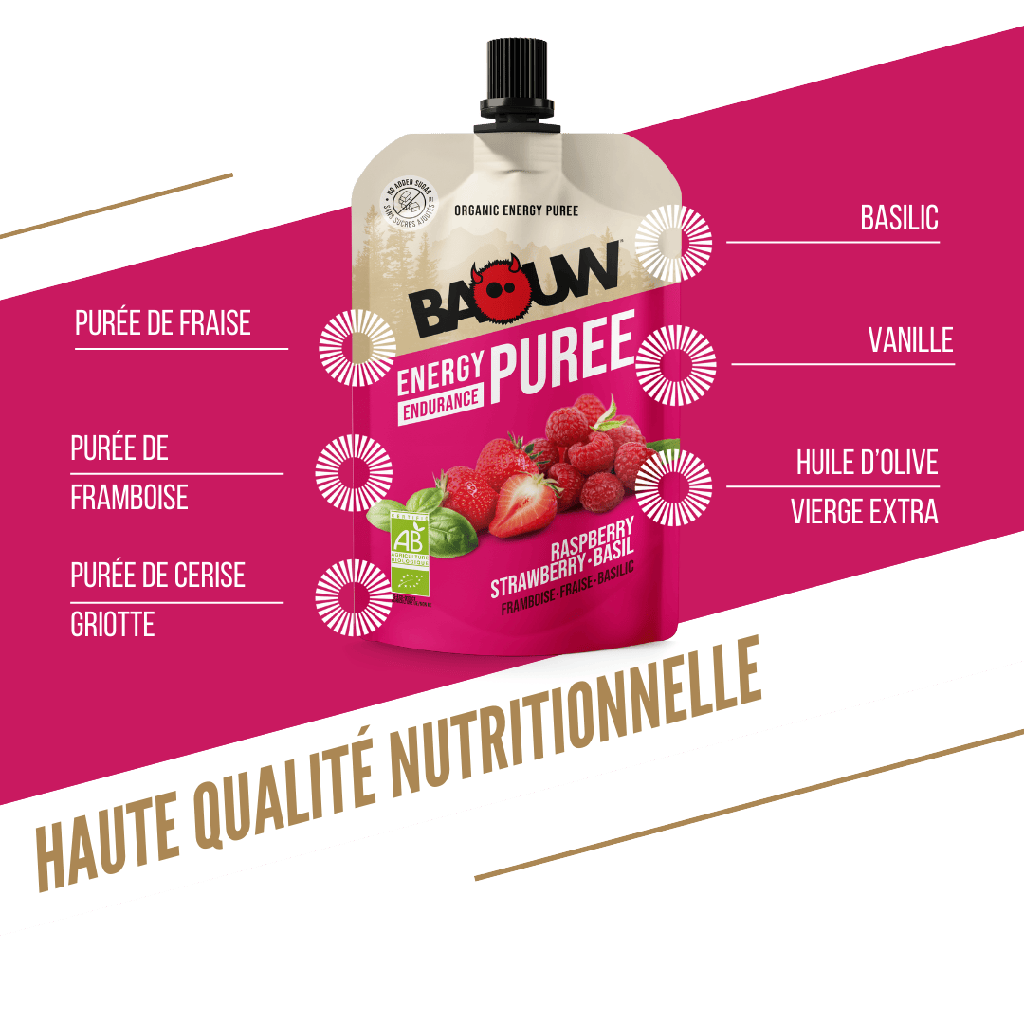 Baouw Purée BIO Framboise-Fraise-Basilic 90g