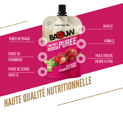 Baouw Purée BIO Framboise-Fraise-Basilic 90g