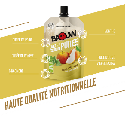 Baouw Purée BIO Poire-Pomme-Menthe 90g