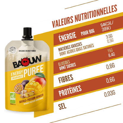 Baouw Purée BIO Mangue-Passion-Gingembre 90g