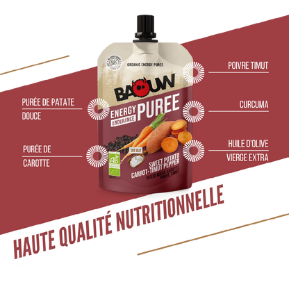 Baouw Purée BIO Patate Douce-Carotte-Poivre Timut 90g