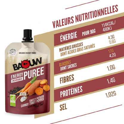 Baouw Purée BIO Patate Douce-Carotte-Poivre Timut 90g