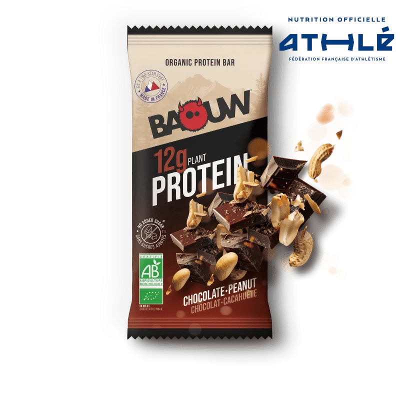 Baouw Barre protéinée BIO Chocolat - Cacahuètes 50g