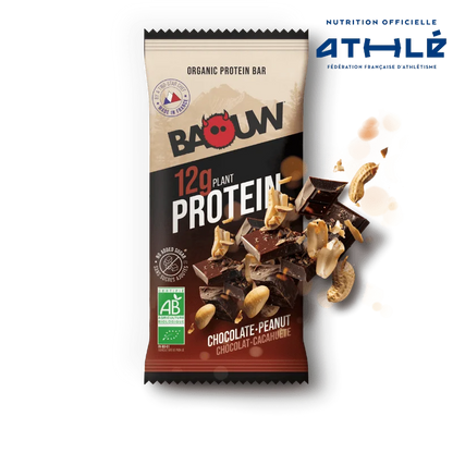 Baouw Barre protéinée BIO Chocolat - Cacahuètes 50g