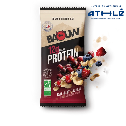 Baouw Barre protéinée BIO Fruits Rouges - Cajou 50g