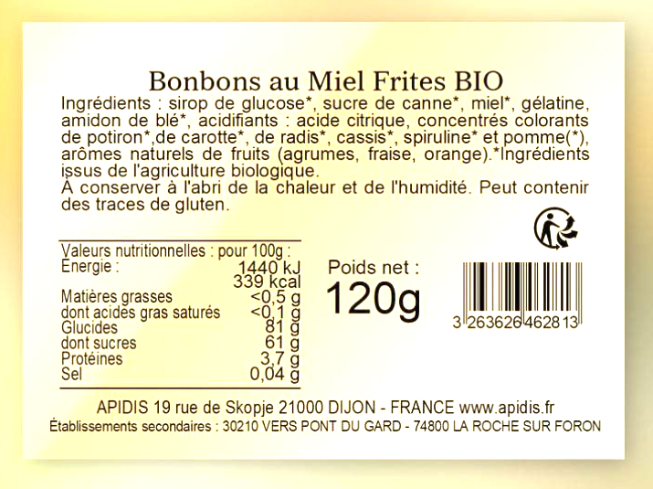 Bonbons Frites BIO 120g