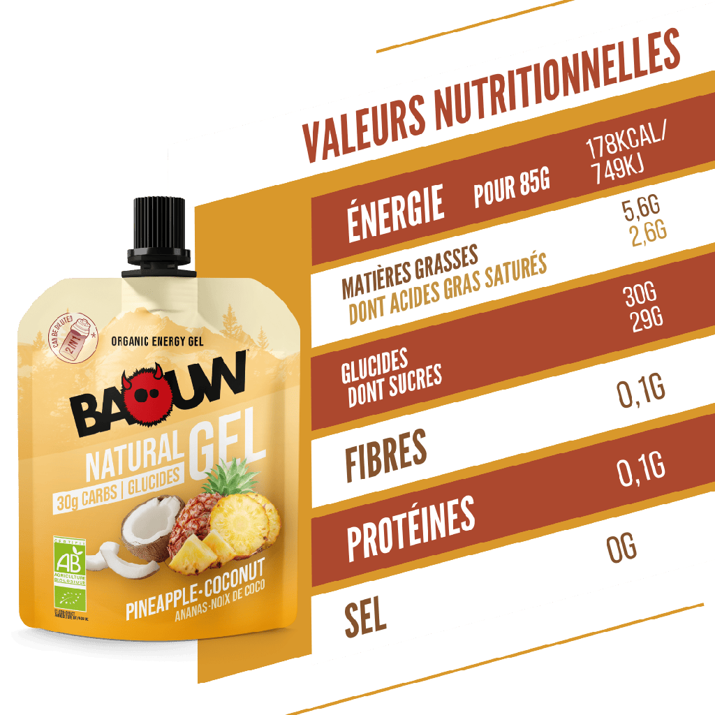 Baouw Gel naturel BIO Ananas-Noix de coco 85g
