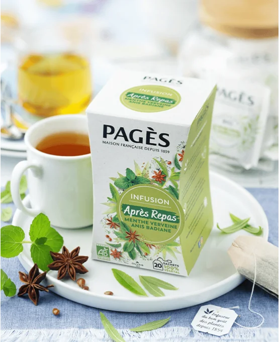 Pagès Infusion BIO Après-Repas Menthe, Anis, Verveine, Badiane x20