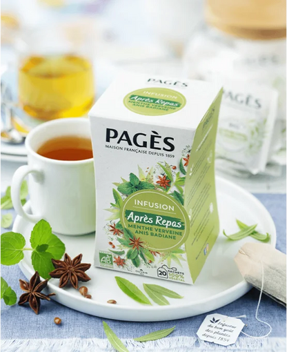Pagès Infusion BIO Après-Repas Menthe, Anis, Verveine, Badiane x20