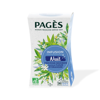 Pagès Infusion BIO Nuit Verveine, Tilleul, Poire, Myrtille x20