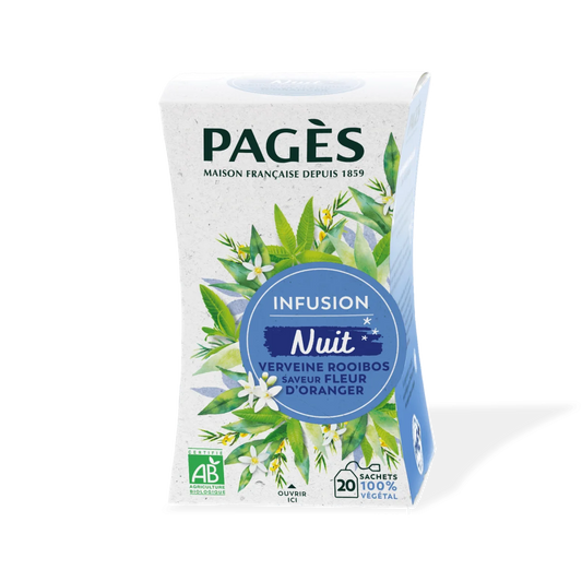 Pagès Infusion BIO Nuit Verveine, Tilleul, Poire, Myrtille x20