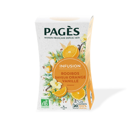Pagès Infusion Rooibos BIO saveur orange-vanille x20