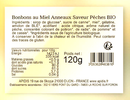 Bonbons Anneaux pêche BIO 120g