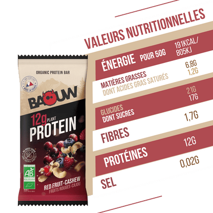 Barre protéinée bio Fruits Rouges & Cajou