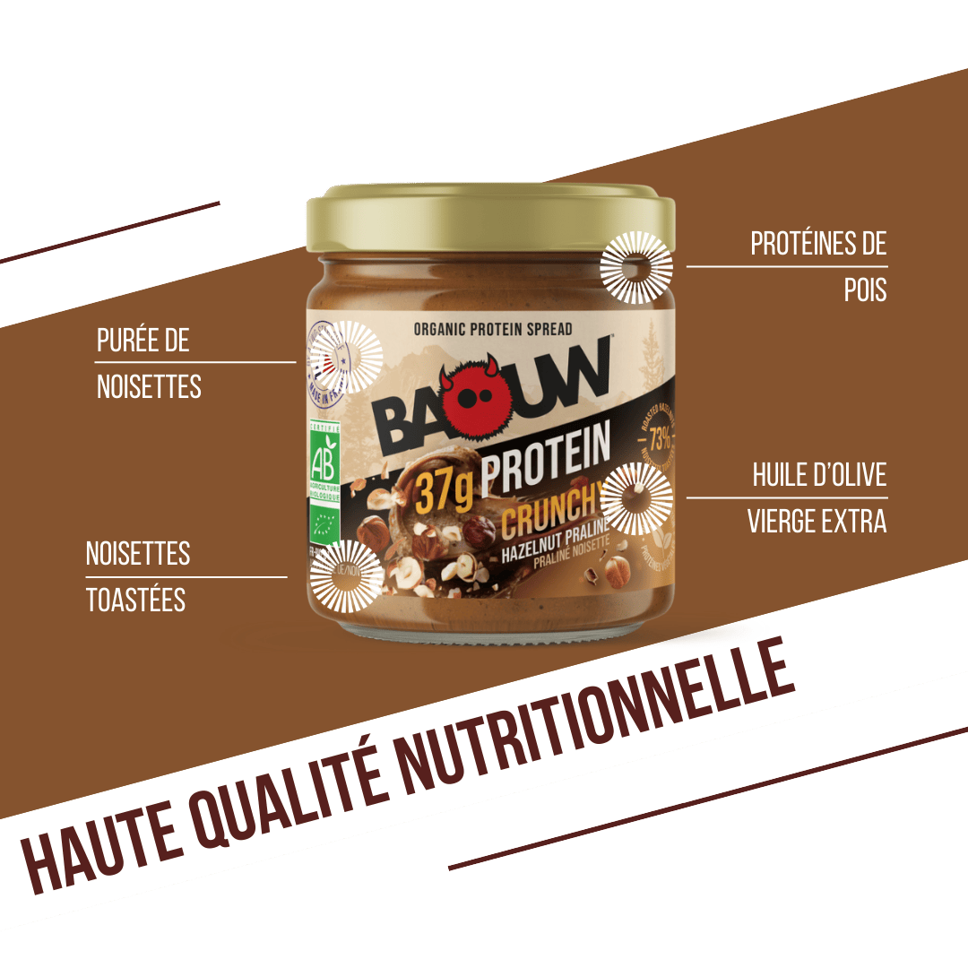 Pâte à Tartiner bio Protéinée Crunchy Praliné & Noisettes
