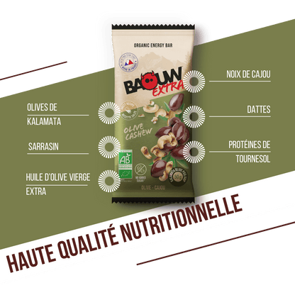 Barre Extra bio Olives & cajou